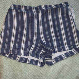 High waisted Blue and White shorts
